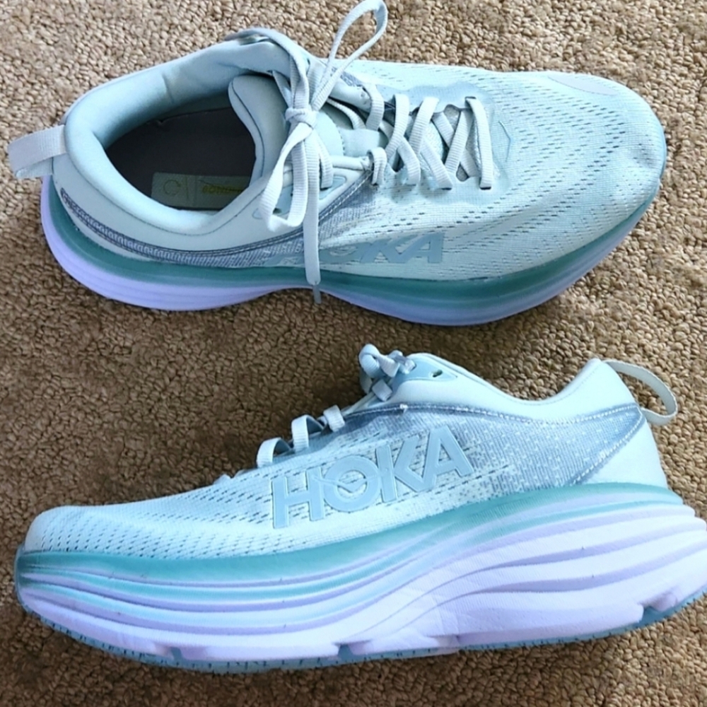 1127952 HOKA ONE ONE Bondi 8 Textile Cloud Blue/Ice Flow Size 8 - Picture 6 of 8